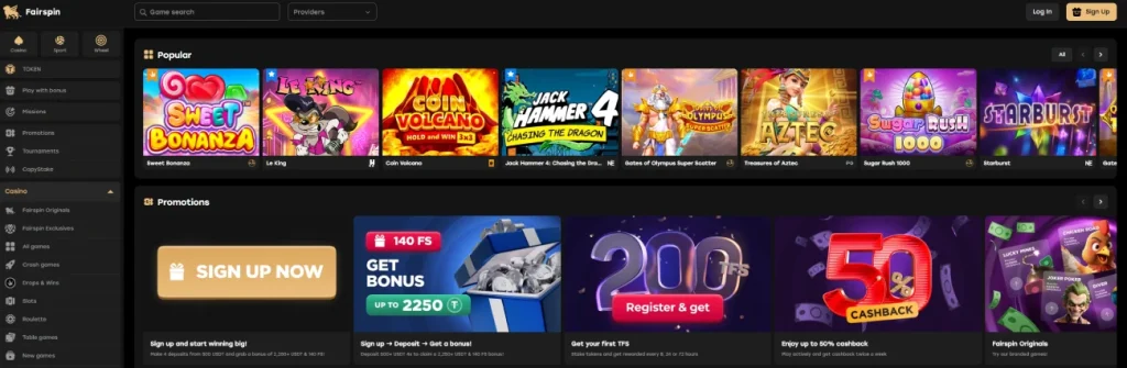 fairspin casino bonus