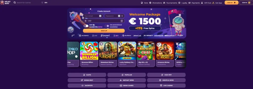 milkyway casino bonus